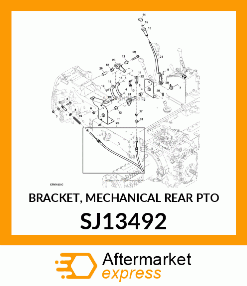 BRACKET, MECHANICAL REAR PTO SJ13492