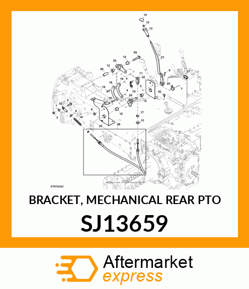 BRACKET, MECHANICAL REAR PTO SJ13659