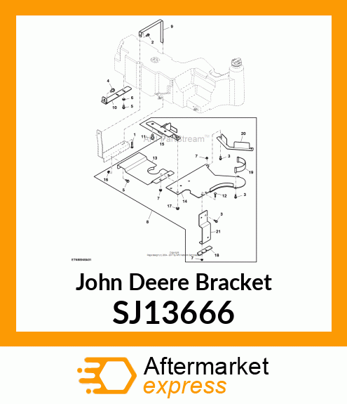 BRACKET, TANK SUPPORT, TRANSMISSION SJ13666