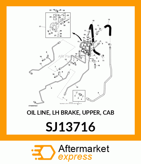 OIL LINE, LH BRAKE, UPPER, CAB SJ13716