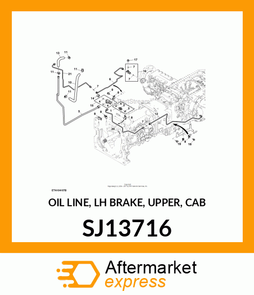 OIL LINE, LH BRAKE, UPPER, CAB SJ13716