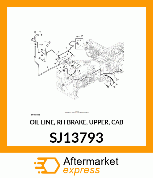 OIL LINE, RH BRAKE, UPPER, CAB SJ13793