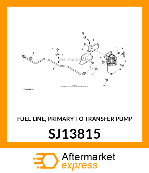 FUEL LINE, PRIMARY TO TRANSFER PUMP SJ13815