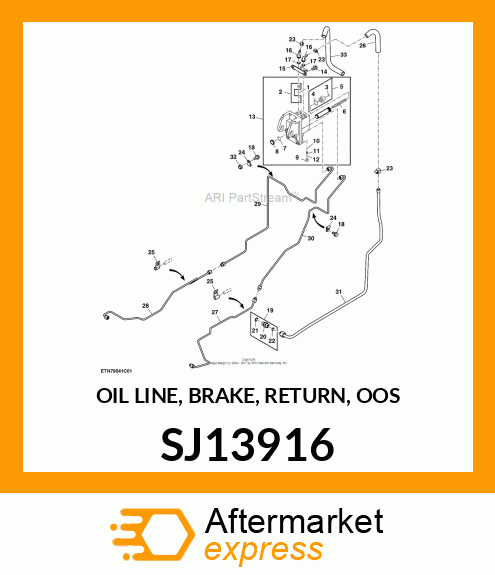 OIL LINE, BRAKE, RETURN, OOS SJ13916