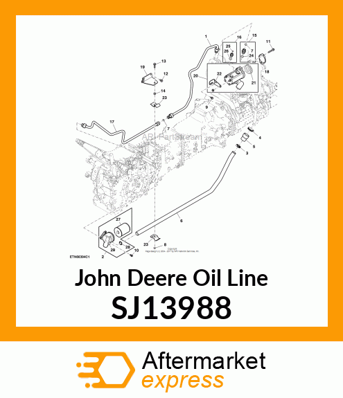 OIL LINE, OIL LINE, ROCKSHAFT PRESS SJ13988