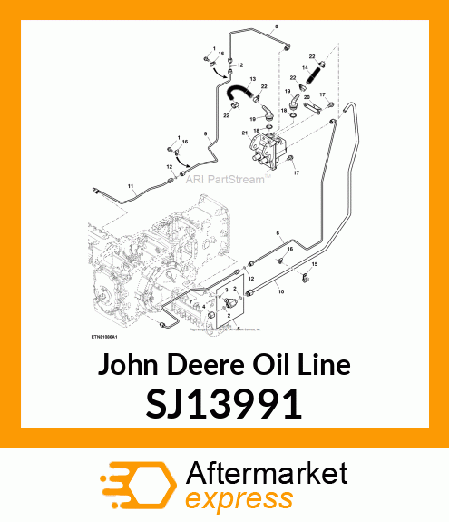 OIL LINE, TRACTOR BRAKE VALVE TO TA SJ13991