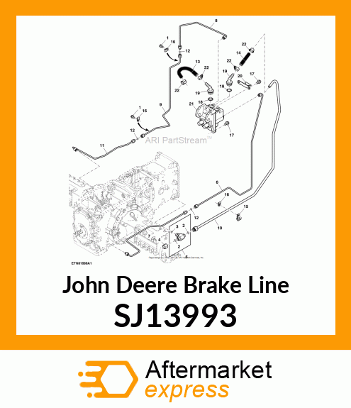 BRAKE LINE, BRAKE LINE, RH, TO REAR SJ13993