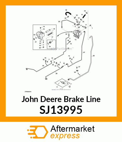 BRAKE LINE, BRAKE LINE LH, TO REAR SJ13995