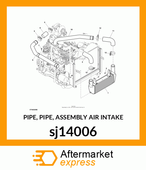 PIPE, PIPE, ASSEMBLY AIR INTAKE sj14006