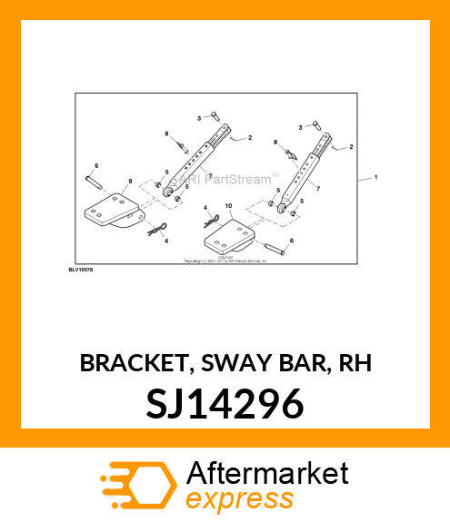 BRACKET, SWAY BAR, RH SJ14296