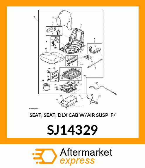 SEAT, SEAT, DLX CAB W/AIR SUSP F/ SJ14329