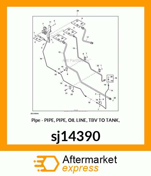 PIPE, PIPE, OIL LINE, TBV TO TANK, sj14390