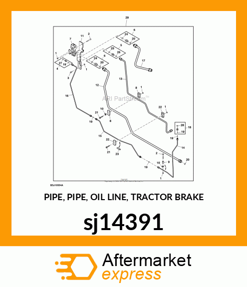 PIPE, PIPE, OIL LINE, TRACTOR BRAKE sj14391