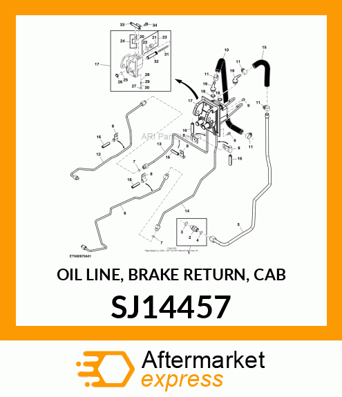 OIL LINE, BRAKE RETURN, CAB SJ14457