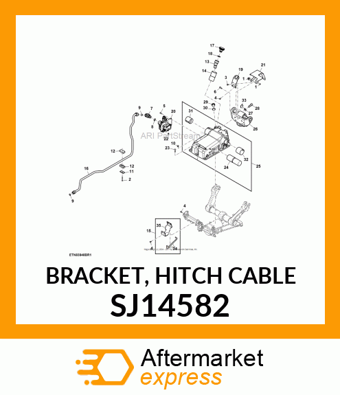 BRACKET, HITCH CABLE SJ14582