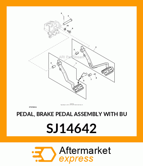 PEDAL, BRAKE PEDAL ASSEMBLY WITH BU SJ14642