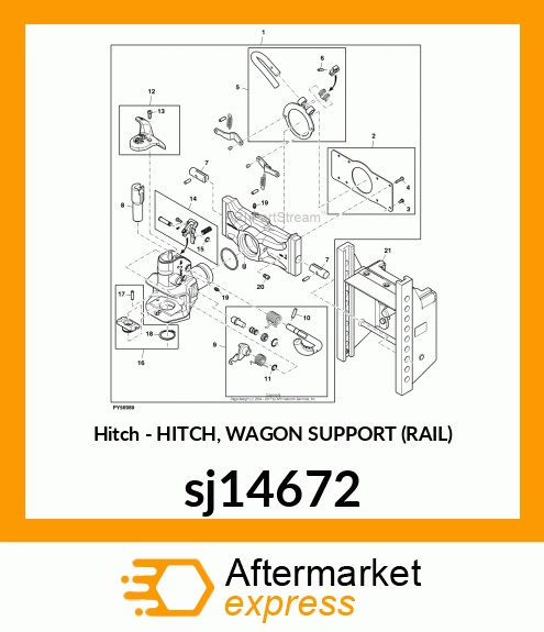 HITCH, WAGON SUPPORT (RAIL) sj14672