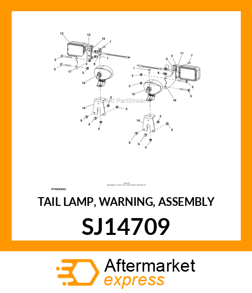 TAIL LAMP, WARNING, ASSEMBLY SJ14709