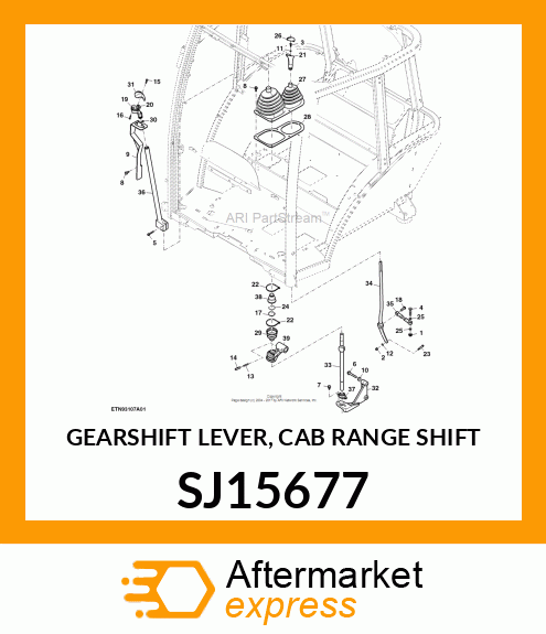 GEARSHIFT LEVER, CAB RANGE SHIFT SJ15677