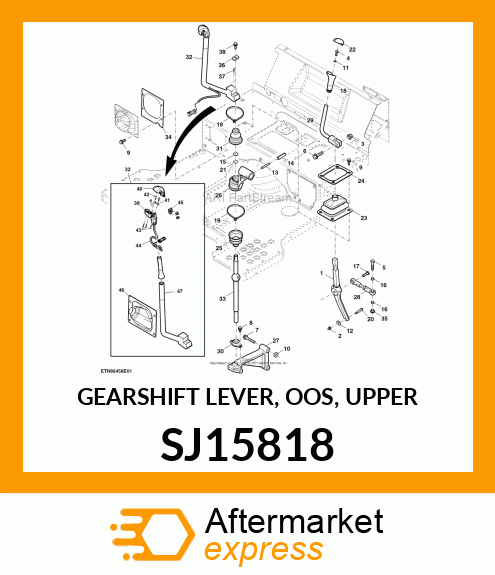 GEARSHIFT LEVER, OOS, UPPER SJ15818