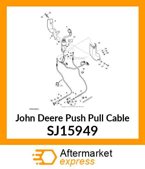 PUSH PULL CABLE, JOYSTICK, 1550MM SJ15949