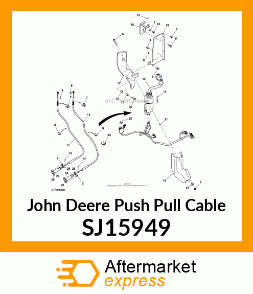 PUSH PULL CABLE, JOYSTICK, 1550MM SJ15949