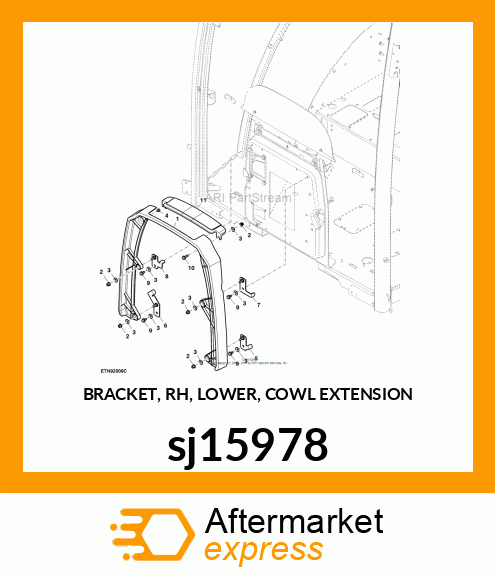 BRACKET, RH, LOWER, COWL EXTENSION sj15978