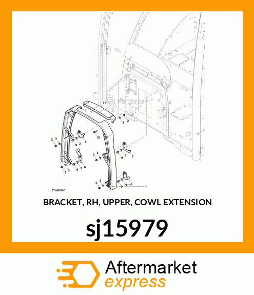 BRACKET, RH, UPPER, COWL EXTENSION sj15979