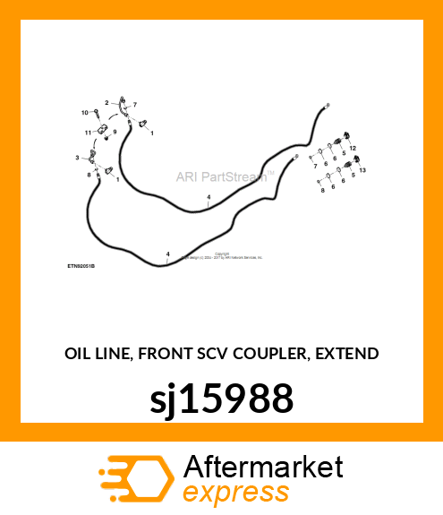 OIL LINE, FRONT SCV COUPLER, EXTEND sj15988