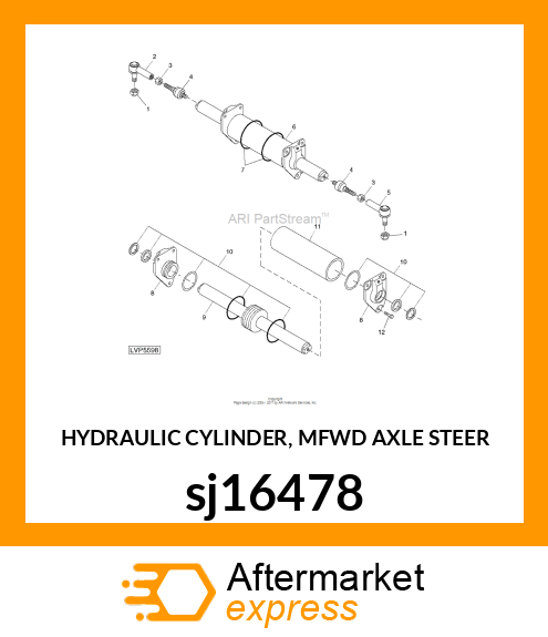 HYDRAULIC CYLINDER, MFWD AXLE STEER sj16478