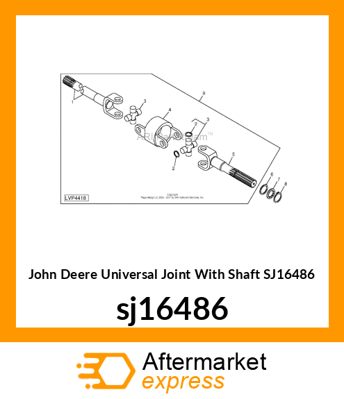 UNIVERSAL JOINT WITH SHAFT, MFWD AX sj16486