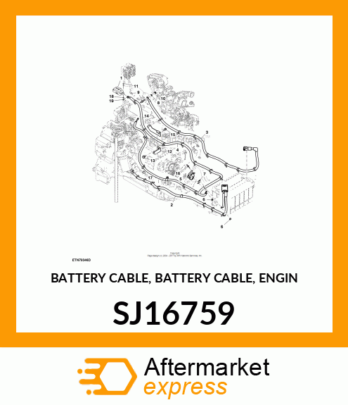 BATTERY CABLE, BATTERY CABLE, ENGIN SJ16759