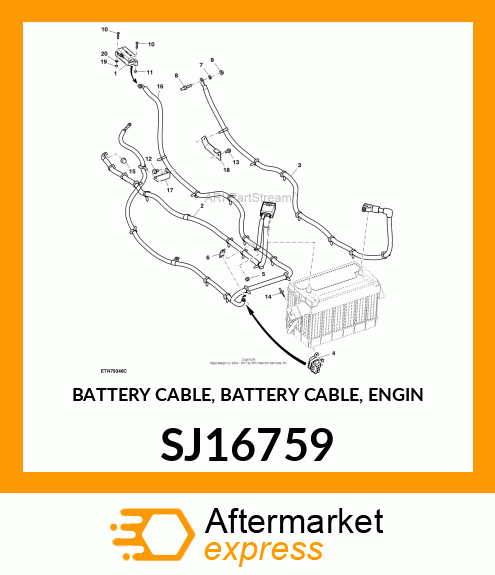 BATTERY CABLE, BATTERY CABLE, ENGIN SJ16759