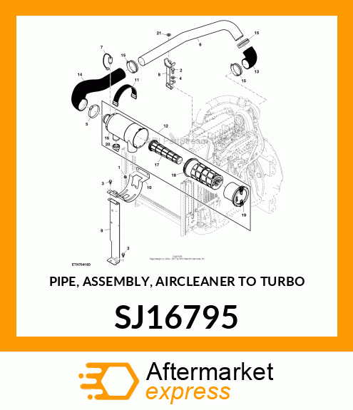 PIPE, ASSEMBLY, AIRCLEANER TO TURBO SJ16795