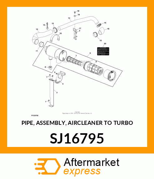 PIPE, ASSEMBLY, AIRCLEANER TO TURBO SJ16795