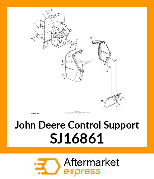 CONTROL SUPPORT, 5E TRACTOR PAINTED SJ16861