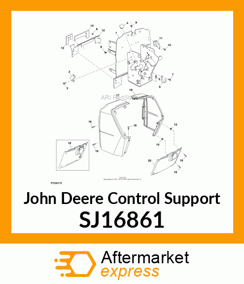 CONTROL SUPPORT, 5E TRACTOR PAINTED SJ16861