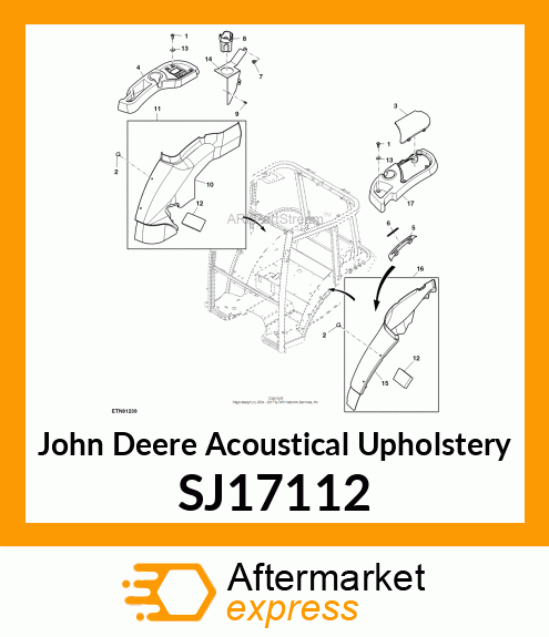 ACOUSTICAL UPHOLSTERY, CAB FENDER, SJ17112