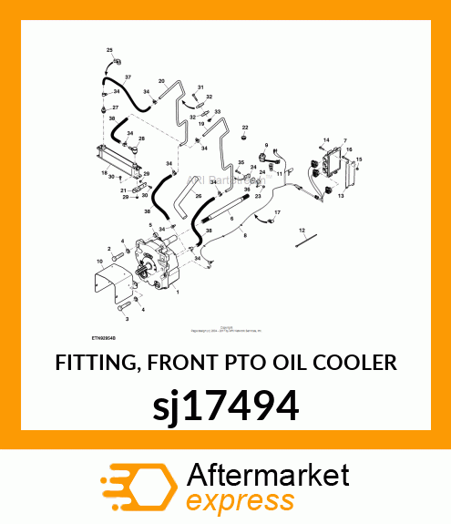 FITTING, FRONT PTO OIL COOLER sj17494