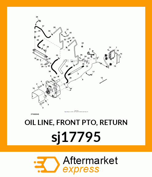 OIL LINE, FRONT PTO, RETURN sj17795