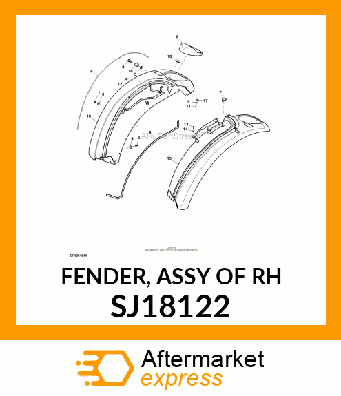 FENDER, ASSY OF RH SJ18122