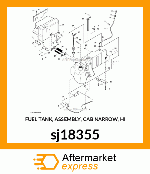 FUEL TANK, ASSEMBLY, CAB NARROW, HI sj18355