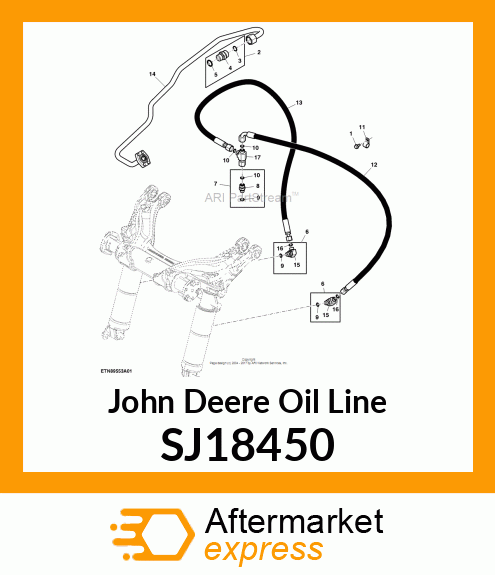 OIL LINE, EH HITCH VALVE SUPPLY W/H SJ18450