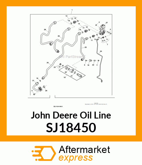 OIL LINE, EH HITCH VALVE SUPPLY W/H SJ18450