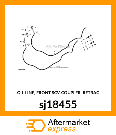 OIL LINE, FRONT SCV COUPLER, RETRAC sj18455