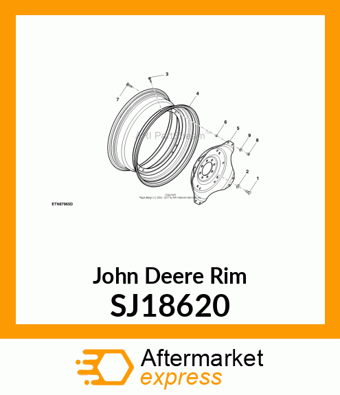 RIM, RIM, DRIVE WHEEL W/FLANGE SJ18620