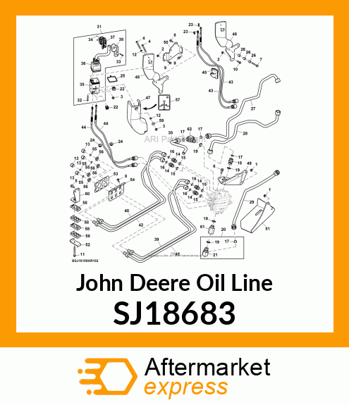 OIL LINE, SUPPLY, HITCH VALVE TO MI SJ18683