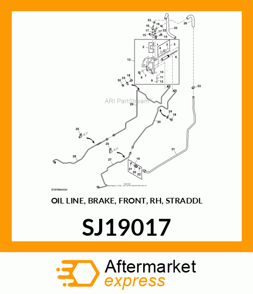 OIL LINE, BRAKE, FRONT, RH, STRADDL SJ19017