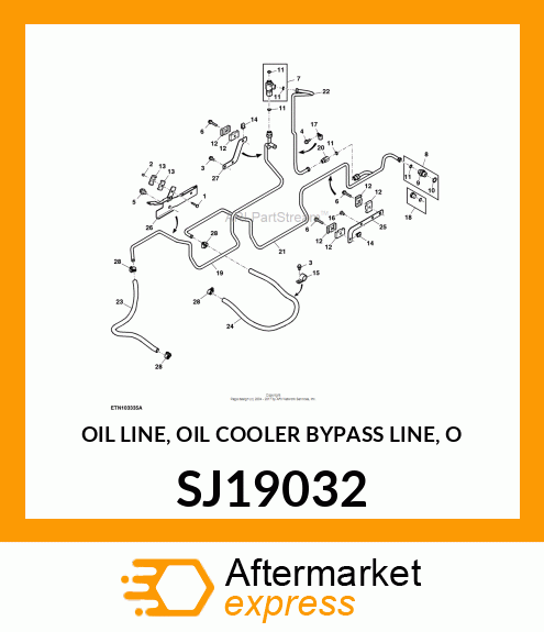 OIL LINE, OIL COOLER BYPASS LINE, O SJ19032