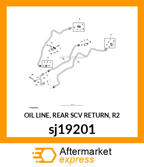 OIL LINE, REAR SCV RETURN, R2 sj19201